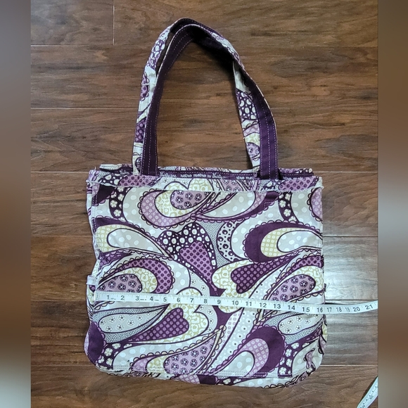 Thirty One Retro Metro Paisley Purple Canvas Tote Bag - Picture 11 of 11